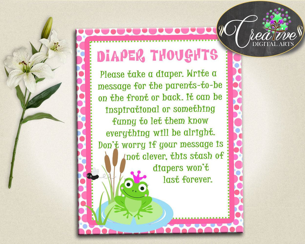 Baby Shower Frogs Baby Shower Froggy Cool Activity Nappies DIAPER THOUGHTS, Printable Files, Party Plan, Party Décor - bsf01 - Digital Product