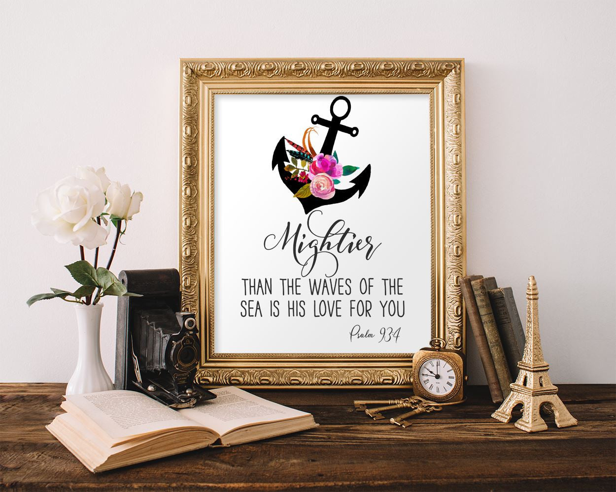 Wall Decor Mightier Than The Waves Of The Sea Printable Mightier Than The Waves Of The Sea Prints Mightier Than The Waves Of The Sea Sign - Digital Download