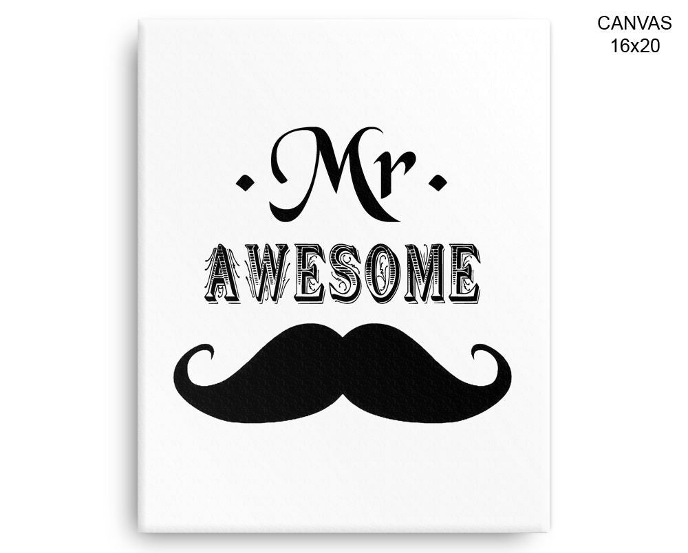 Moustache Print, Beautiful Wall Art with Frame and Canvas options available Office Decor