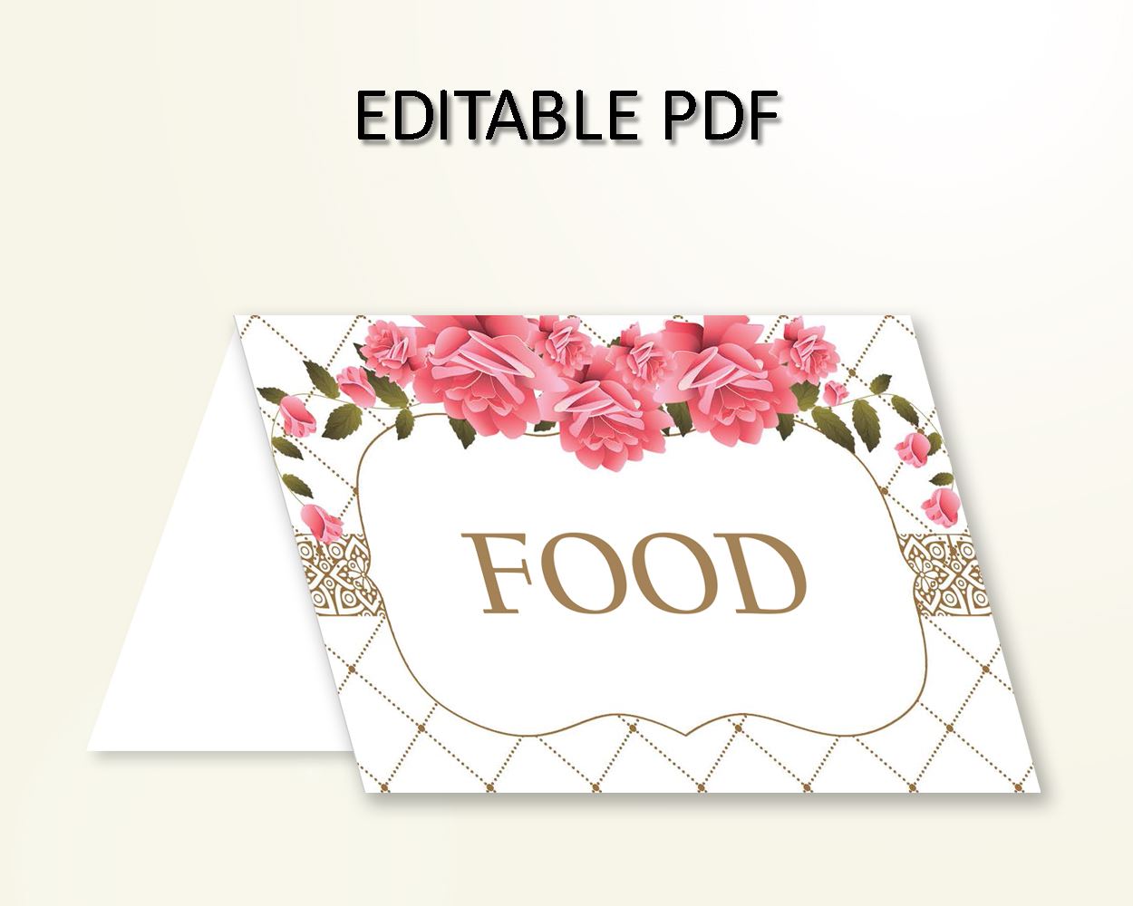 Food Tents Baby Shower Food Tents Roses Baby Shower Food Tents Baby Shower Roses Food Tents Pink White party ideas digital download U3FPX - Digital Product