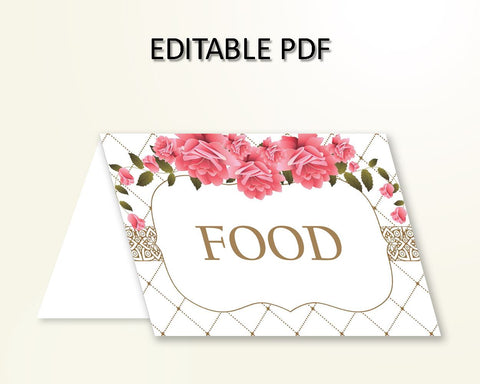 Food Tents Baby Shower Food Tents Roses Baby Shower Food Tents Baby Shower Roses Food Tents Pink White party ideas digital download U3FPX - Digital Product