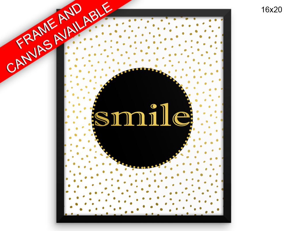 Smile Confetti Print, Beautiful Wall Art with Frame and Canvas options available  Decor