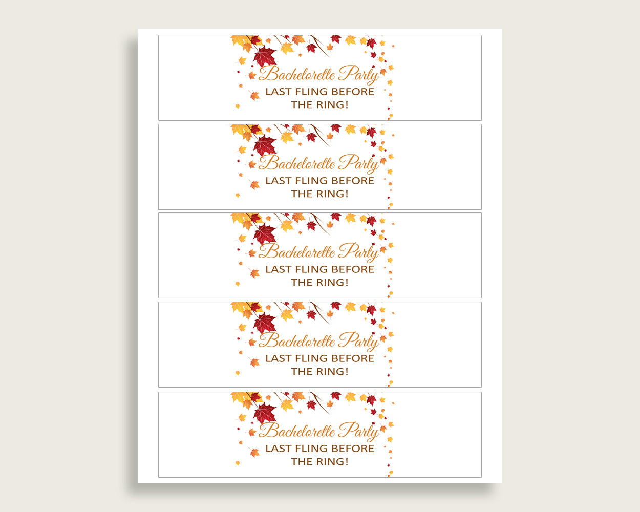 Bottle Labels Bridal Shower Bottle Labels Fall Bridal Shower Bottle Labels Bridal Shower Autumn Bottle Labels Brown Yellow prints YCZ2S