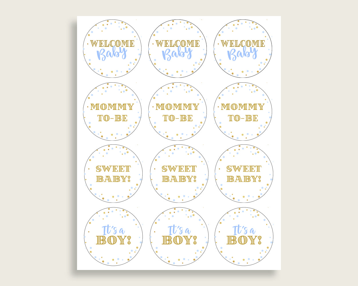 Cupcake Toppers And Wrappers Baby Shower Cupcake Toppers And Wrappers Confetti Baby Shower Cupcake Toppers And Wrappers Blue Gold Baby cb001