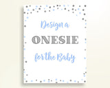 Sign The Onesie Baby Shower Design A Onesie Blue And Silver Baby Shower Sign The Onesie Blue Silver Baby Shower Blue And Silver Design OV5UG - Digital Product