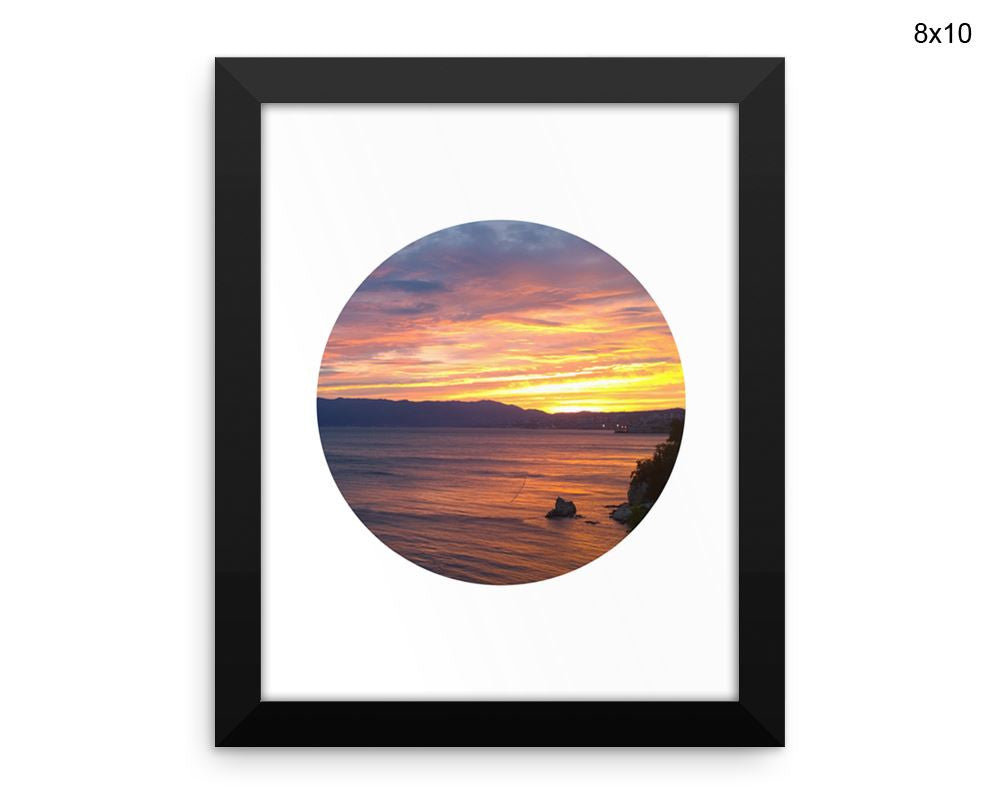 Sunset Print, Beautiful Wall Art with Frame and Canvas options available Circle Decor