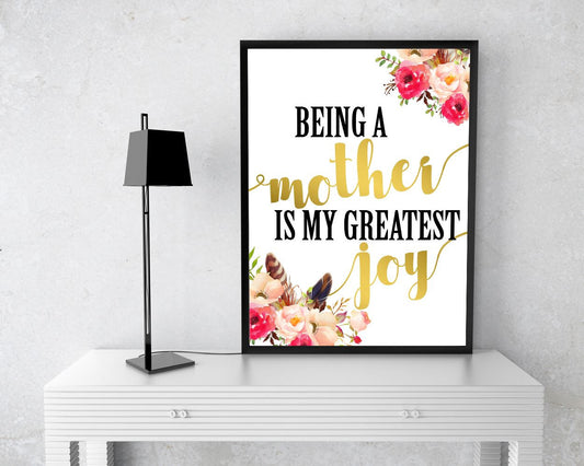 Wall Decor Mom Printable Mom Prints Mom Sign Mom Mother Art Mom Mother Print Mom Printable Art Mom mother day joy quote mother quote - Digital Download