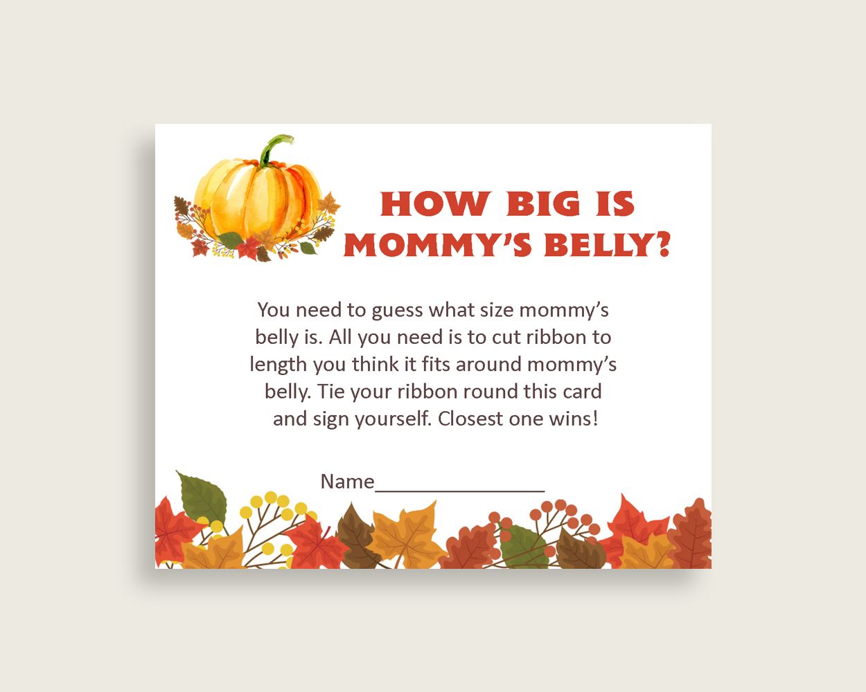 Mommy's Belly Baby Shower Mommy's Belly Fall Baby Shower Mommy's Belly Baby Shower Pumpkin Mommy's Belly Orange Brown pdf jpg BPK3D - Digital Product