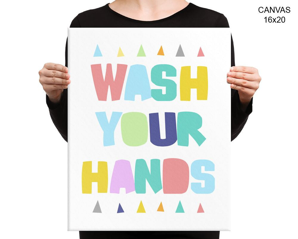 Wash Your Hands Print, Beautiful Wall Art with Frame and Canvas options available Bathroom Decor