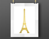 Wall Art Eiffel Tower Digital Print Eiffel Tower Poster Art Eiffel Tower Wall Art Print Eiffel Tower  Wall Decor Eiffel Tower gold art decor - Digital Download
