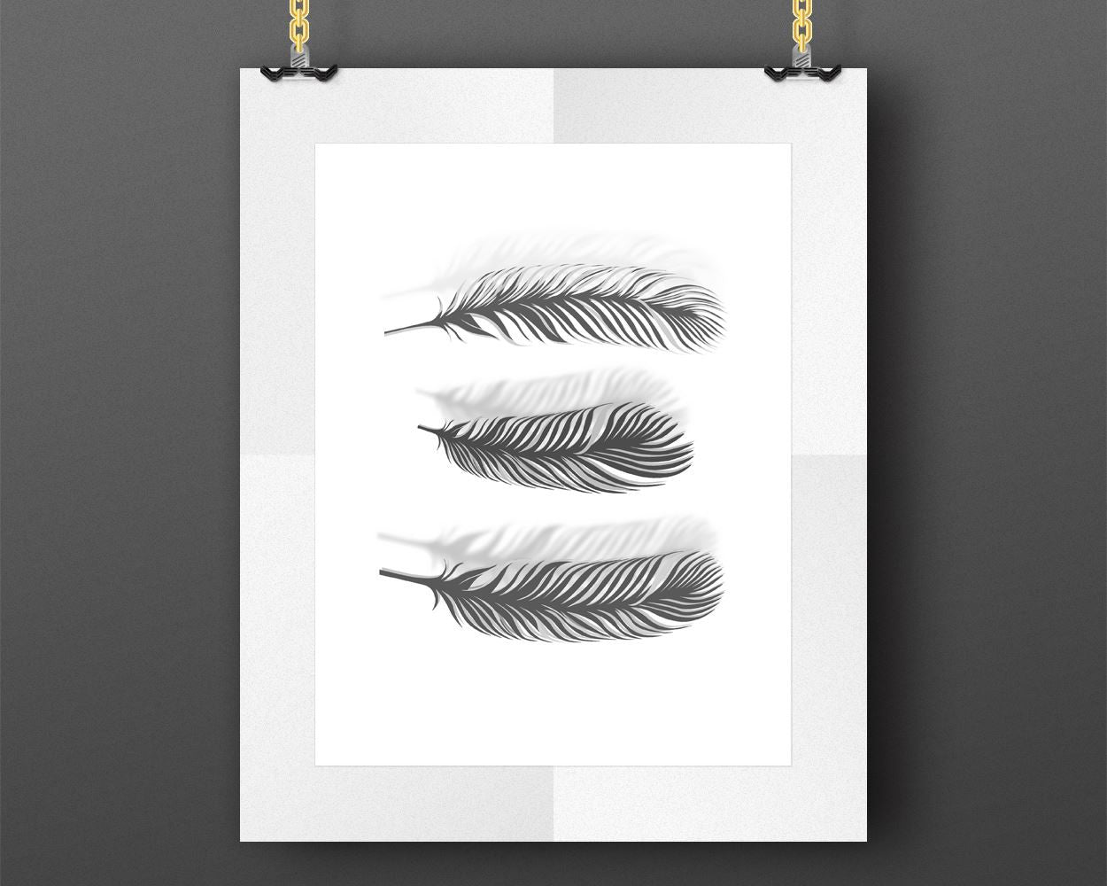 Wall Art Black And White Digital Print Black And White Poster Art Black And White Wall Art Print Black And White Feathers Art Black And - Digital Download