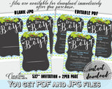 Baby Shower INVITATION editable with green alligator and blue color theme, instant download - ap002
