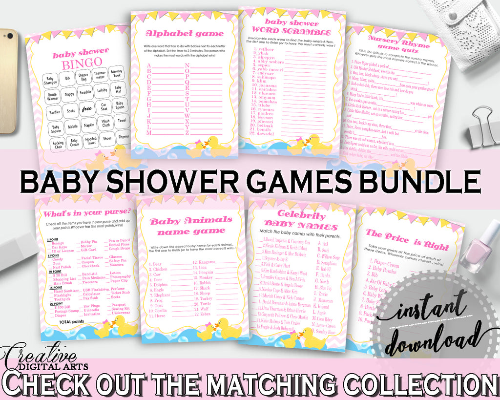 Games Baby Shower Games Rubber Duck Baby Shower Games Baby Shower Rubber Duck Games Purple Pink party planning party décor pdf jpg rd001