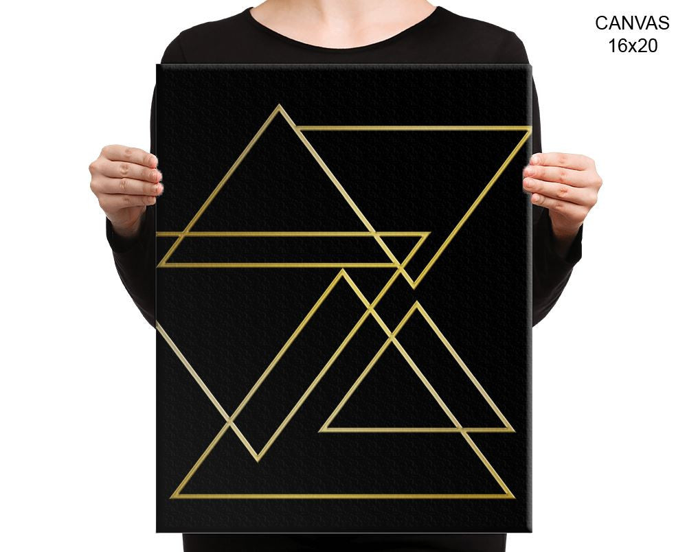 Gold Triangles Print, Beautiful Wall Art with Frame and Canvas options available Modern Decor