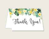 Green Yellow Thank You Cards Printable, Tropical Baby Shower Thank You Notes, Gender Neutral Shower Thank You Folded, Instant 4N0VK