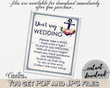Don't Say Wedding Game in Nautical Anchor Flowers Bridal Shower Navy Blue Theme, funny bridal game, nautical theme, party ideas - 87BSZ - Digital Product