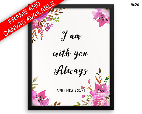 Matthew Print, Beautiful Wall Art with Frame and Canvas options available Quote Decor