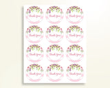 Favor Tags Baby Shower Favor Tags Pink Baby Shower Favor Tags Baby Shower Flowers Favor Tags Pink Green shower celebration prints 5RQAG - Digital Product