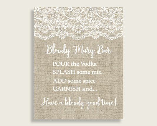 Bloody Mary Bridal Shower Bloody Mary Burlap And Lace Bridal Shower Bloody Mary Bridal Shower Burlap And Lace Bloody Mary Brown White NR0BX