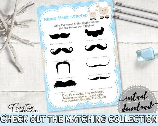 Name That Stache Baby Shower Name That Stache Blue Lamb Baby Shower Name That Stache Blue Baby Shower Blue Lamb Name That Stache fa001