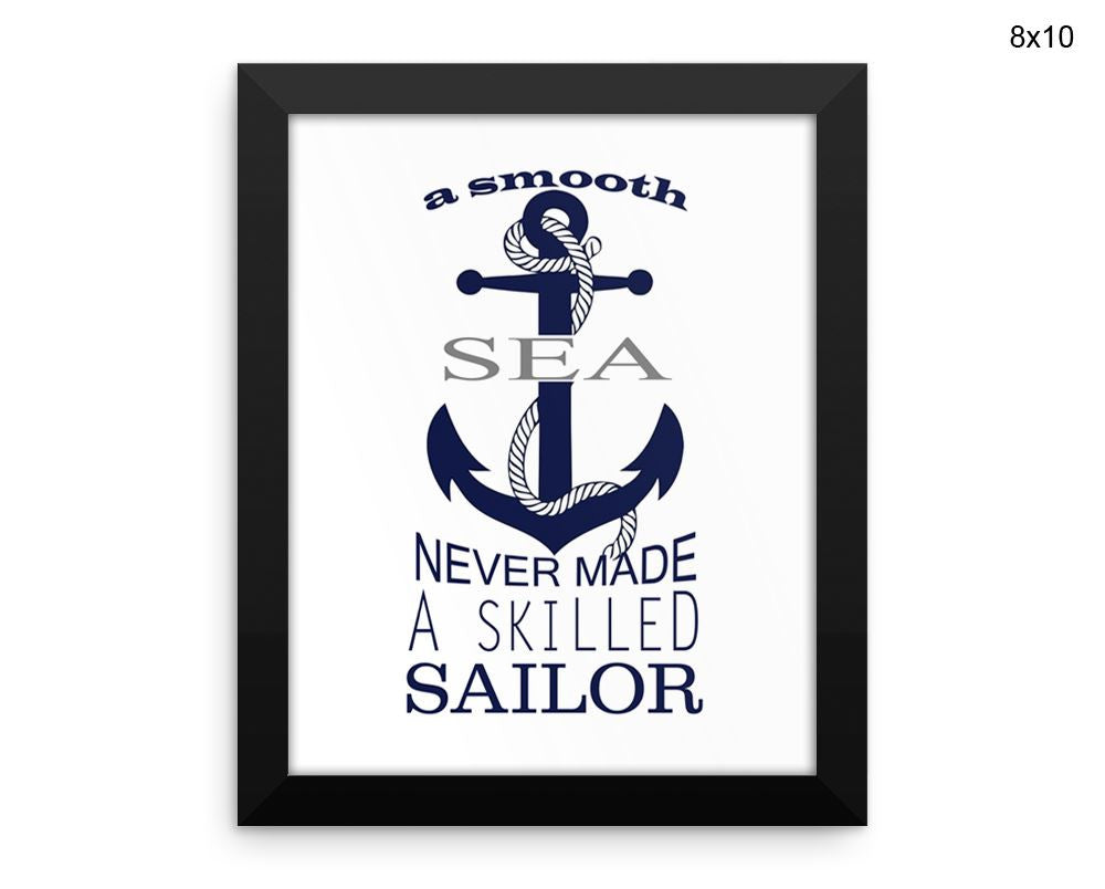 Sailor Sea Print, Beautiful Wall Art with Frame and Canvas options available Quote Decor