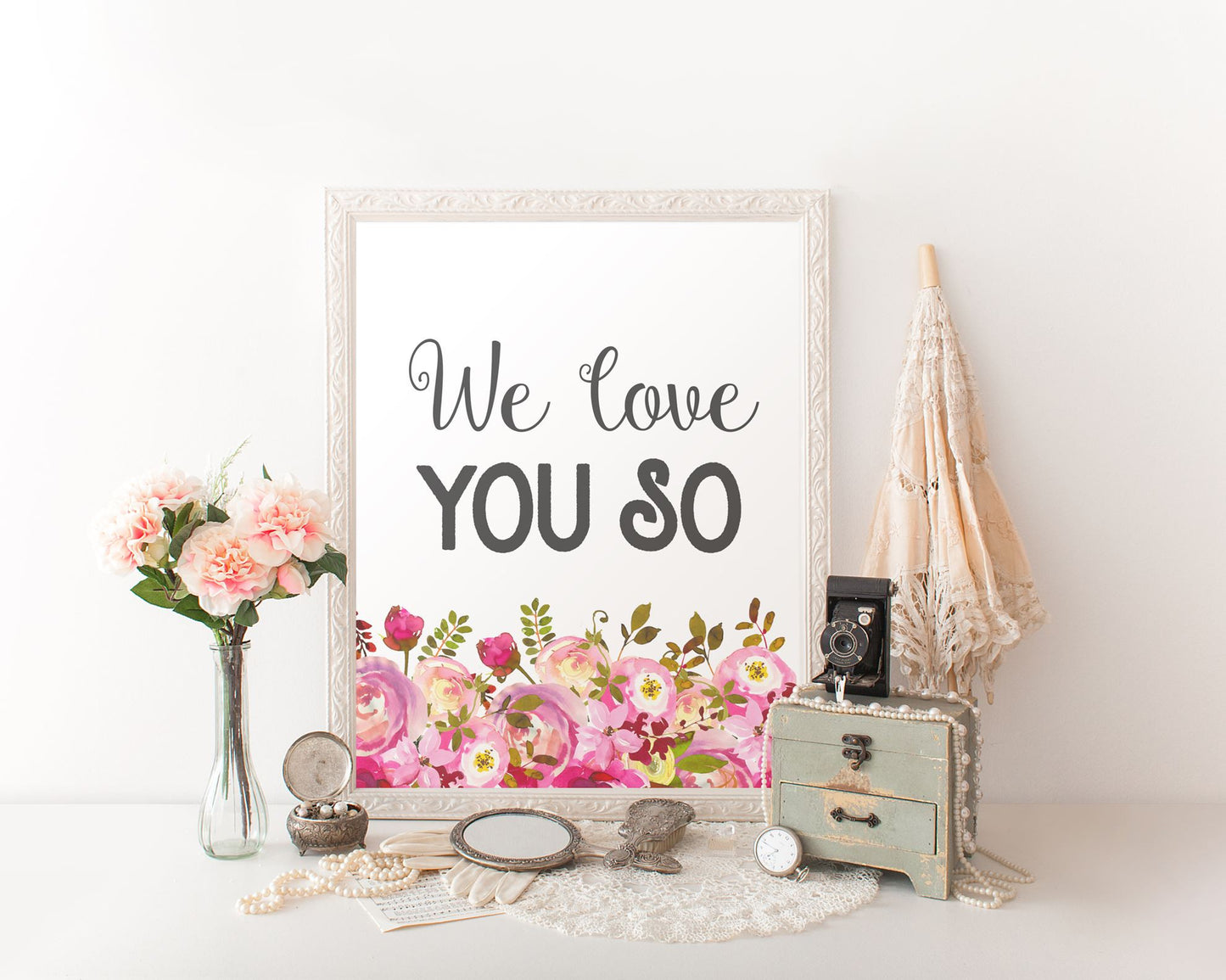 Wall Art We Love You So Digital Print We Love You So Poster Art We Love You So Wall Art Print We Love You So Nursery Art We Love You So - Digital Download