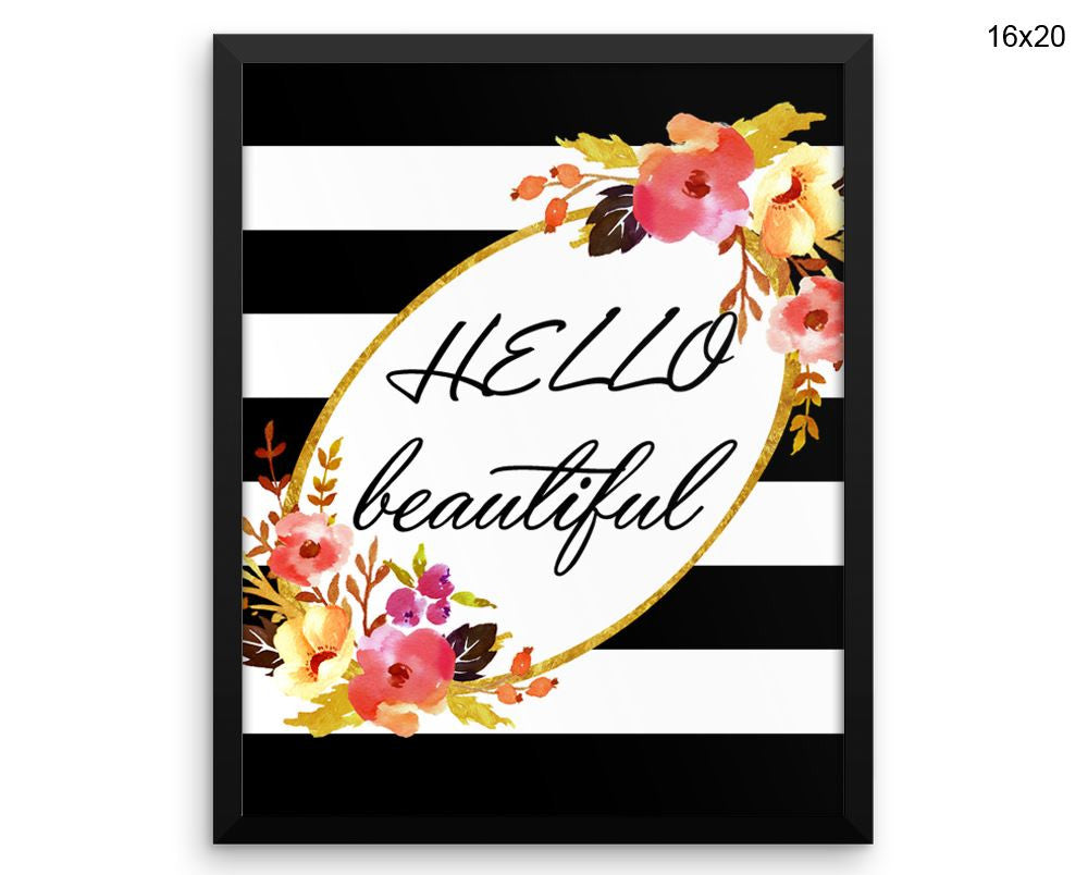 Hello Print, Beautiful Wall Art with Frame and Canvas options available Fashion Decor