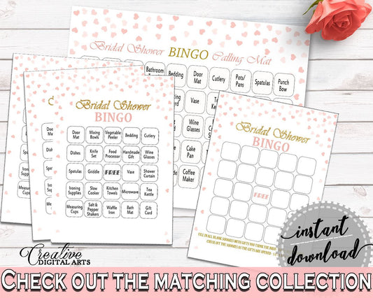 Bingo Bridal Shower Bingo Pink And Gold Bridal Shower Bingo Bridal Shower Pink And Gold Bingo Pink Gold - XZCNH - Digital Product