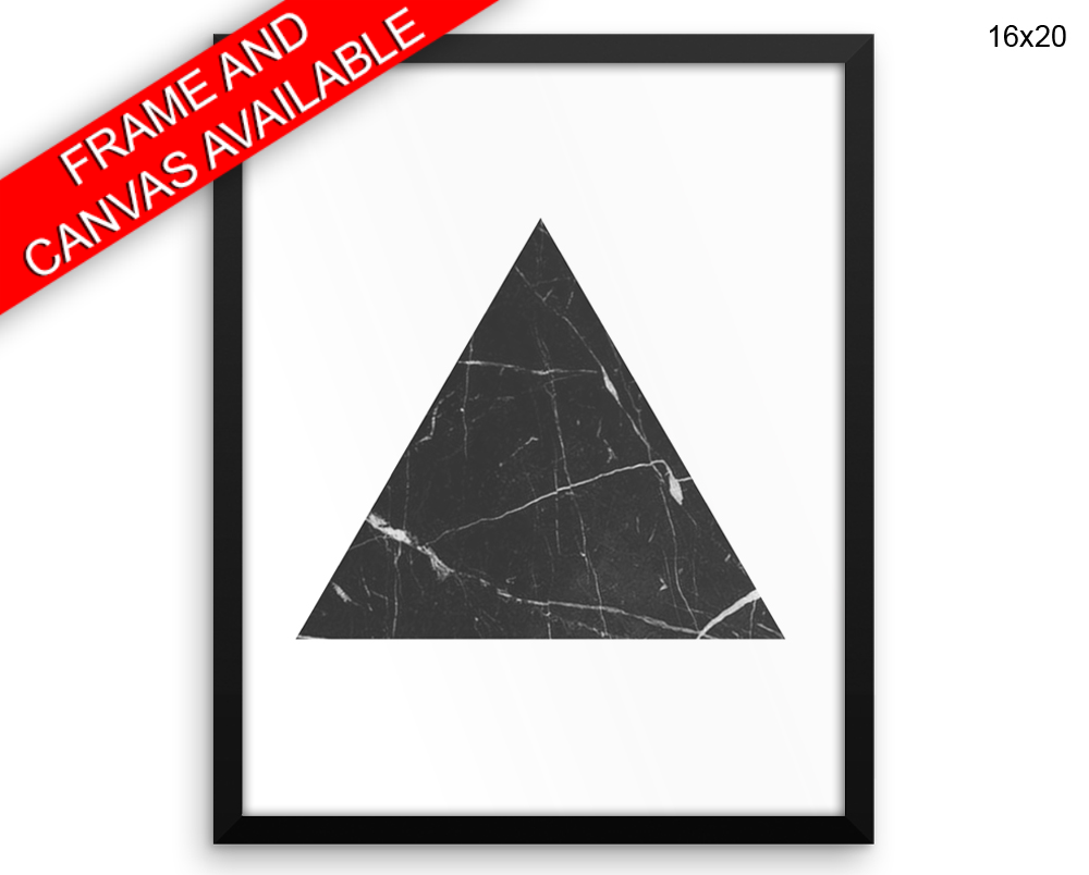 Marble Triangle Print, Beautiful Wall Art with Frame and Canvas options available Geometric Decor