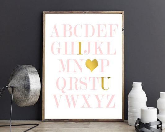 Wall Art Alphabet Digital Print Alphabet Poster Art Alphabet Wall Art Print Alphabet Nursery Art Alphabet Nursery Print Alphabet Wall Decor - Digital Download