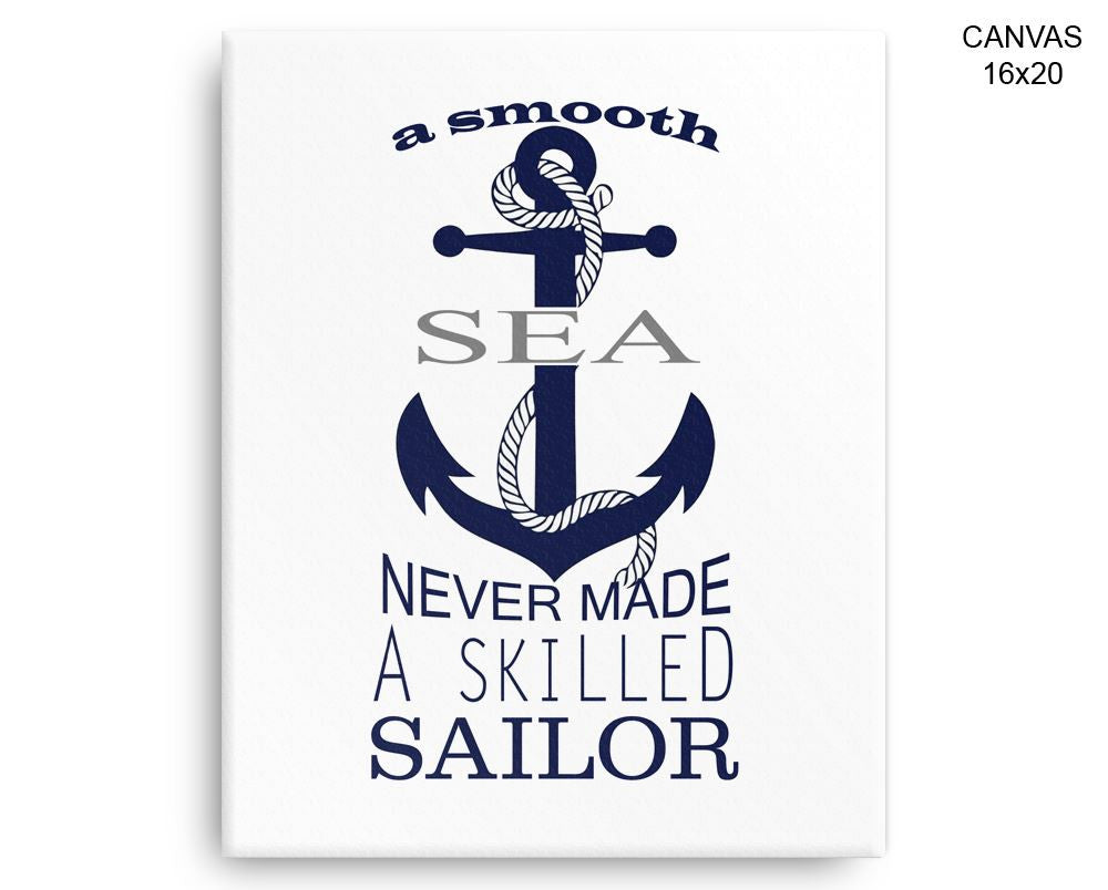 Sailor Sea Print, Beautiful Wall Art with Frame and Canvas options available Quote Decor