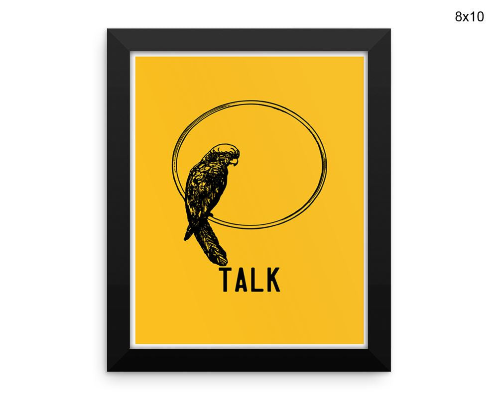 Talk Parrot Print, Beautiful Wall Art with Frame and Canvas options available Bedroom Decor