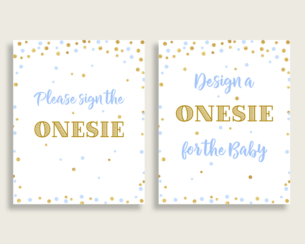 Sign The Onesie Baby Shower Design A Onesie Confetti Baby Shower Sign The Onesie Blue Gold Baby Shower Confetti Design A Onesie cb001
