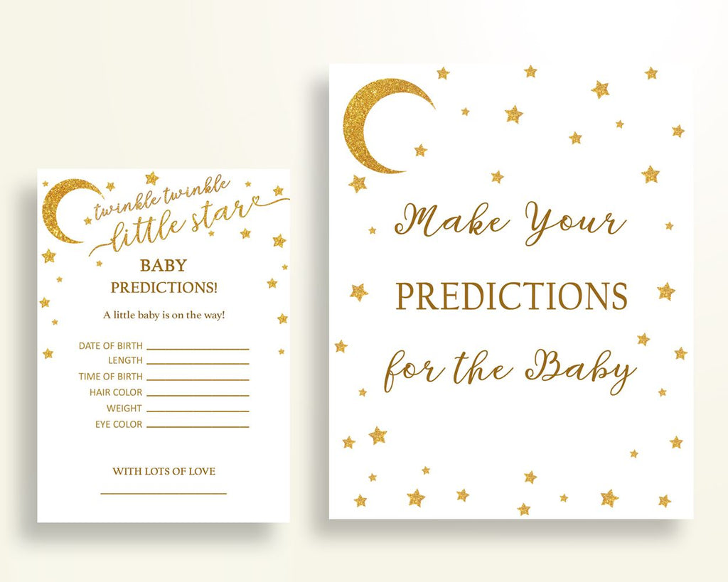 Baby Predictions Baby Shower Baby Predictions Stars Baby Shower Baby Predictions Baby Shower Stars Baby Predictions Gold White instant RKA6V - Digital Product