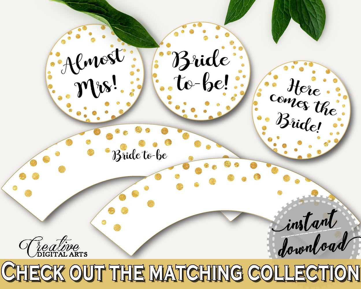 Cupcake Toppers And Wrappers Bridal Shower Cupcake Toppers And Wrappers Confetti Bridal Shower Cupcake Toppers And Wrappers Bridal CZXE5 - Digital Product