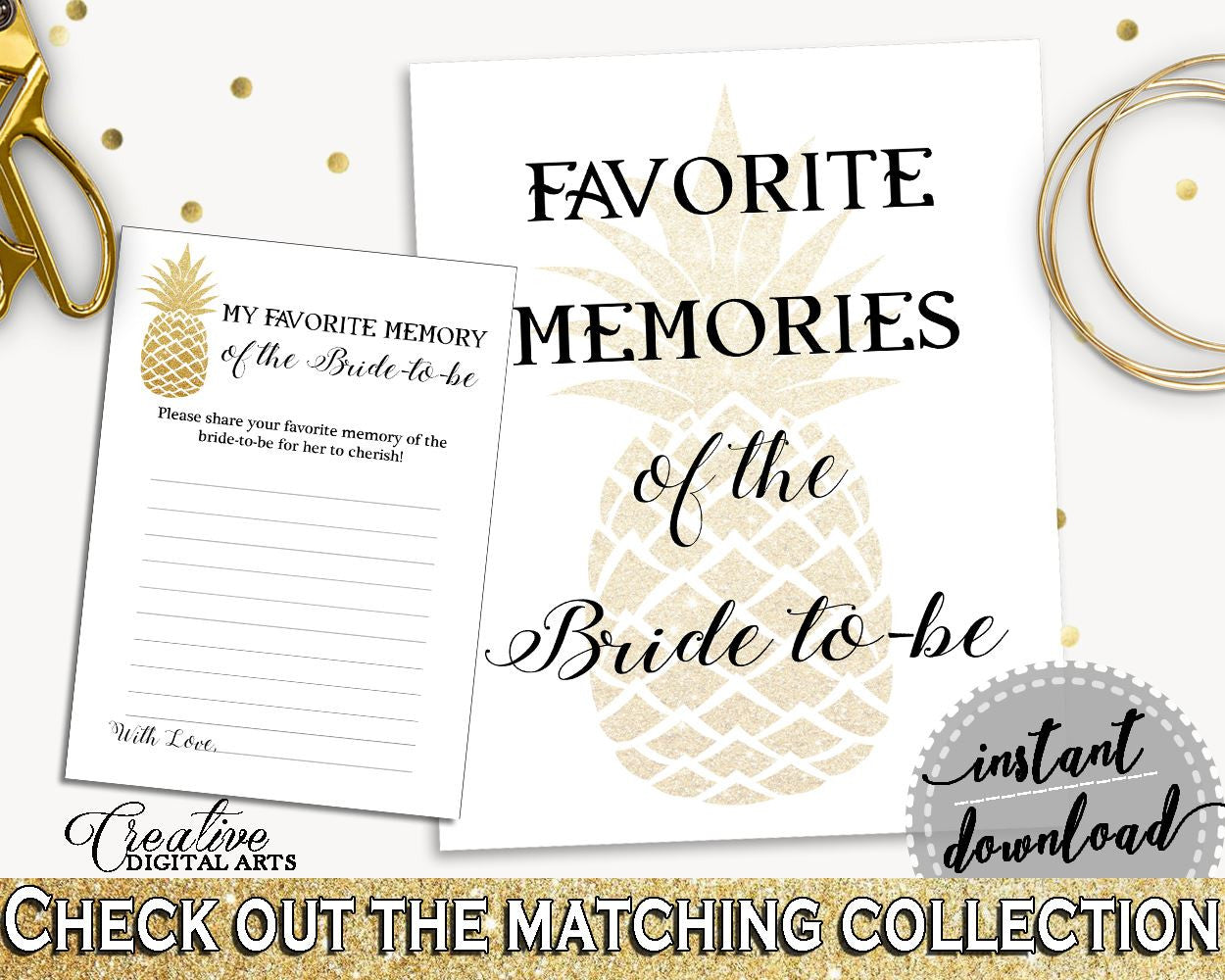 Favorite Memories Of The Bride To Be Bridal Shower Favorite Memories Of The Bride To Be Pineapple Bridal Shower Favorite Memories Of 86GZU - Digital Product