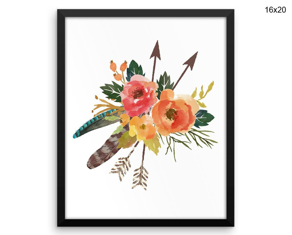 Flowers Bouquet Print, Beautiful Wall Art with Frame and Canvas options available  Decor