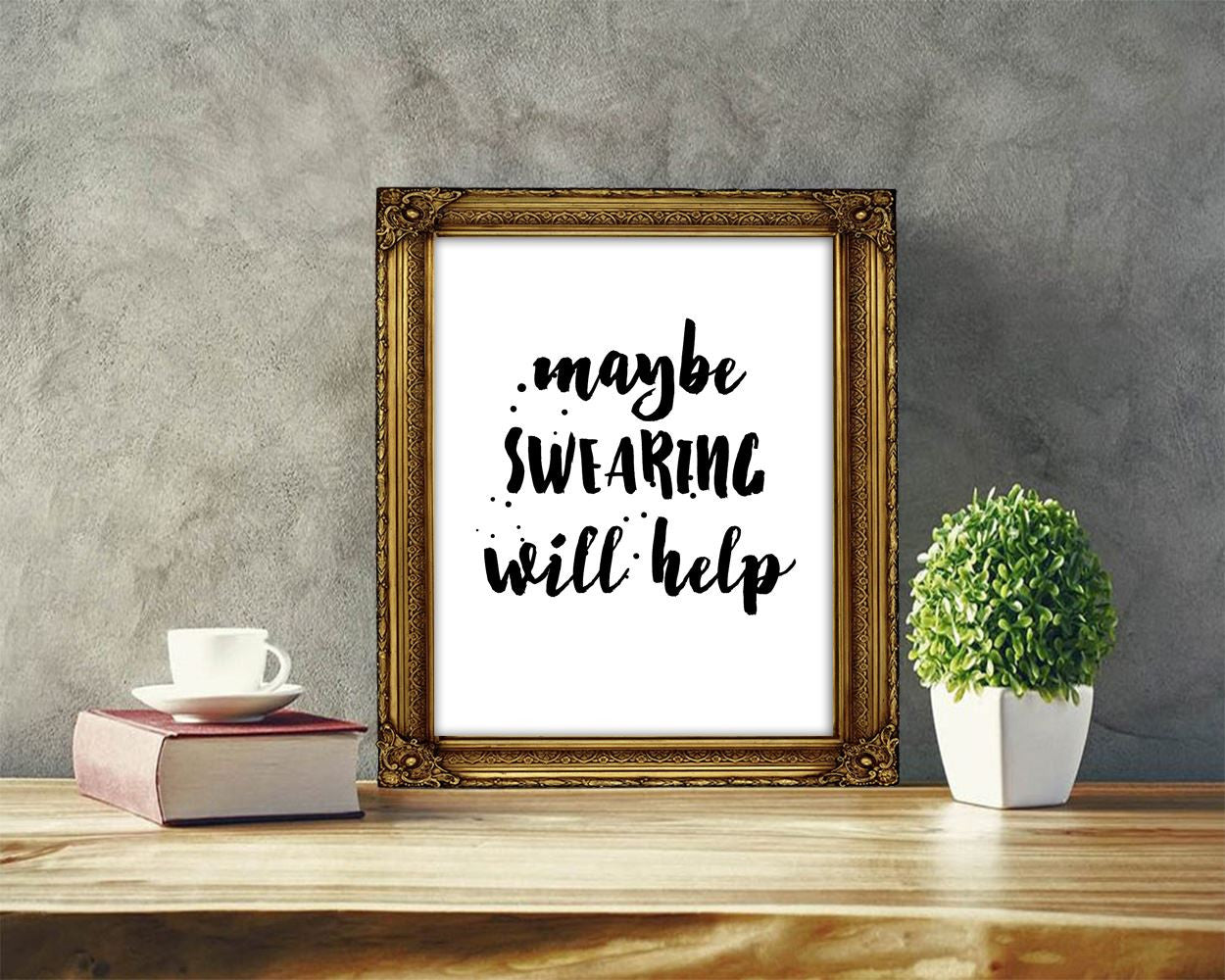 Wall Art Help Digital Print Swearing Poster Art Help Wall Art Print Swearing  Wall Decor Help swear words funny print will help dorm poster - Digital Download