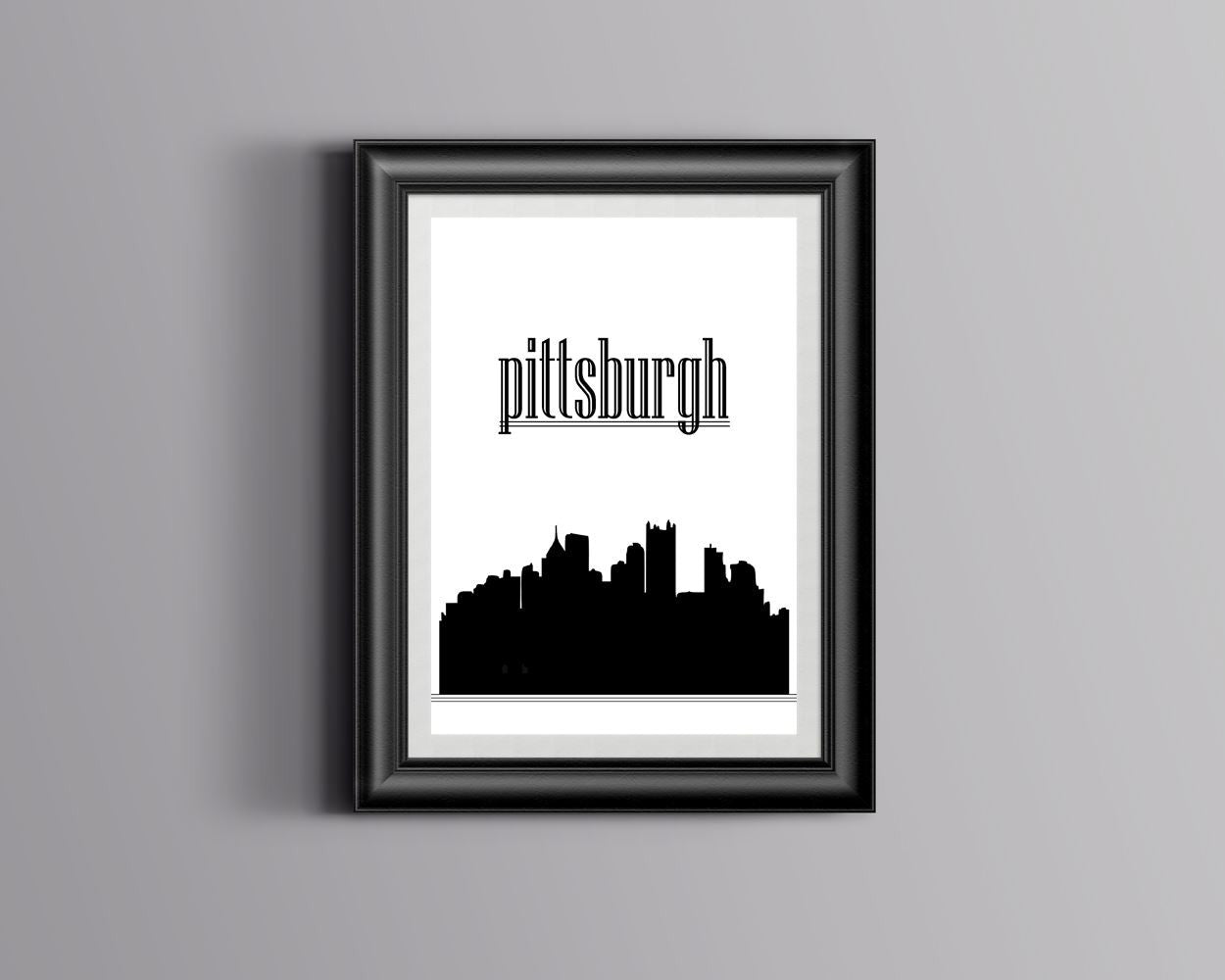 Wall Art Pittsburgh Silhouette Digital Print Pittsburgh Silhouette Poster Art Pittsburgh Silhouette Wall Art Print Pittsburgh Silhouette  - Digital Download