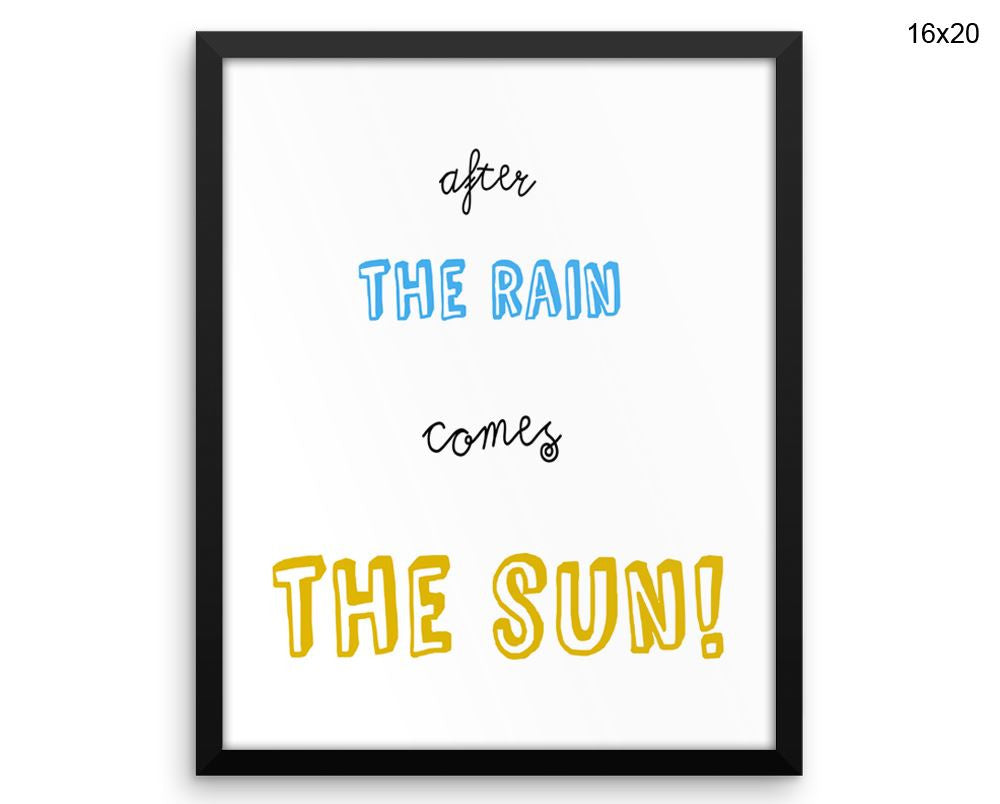 Rain Sun Print, Beautiful Wall Art with Frame and Canvas options available Inspirational Decor