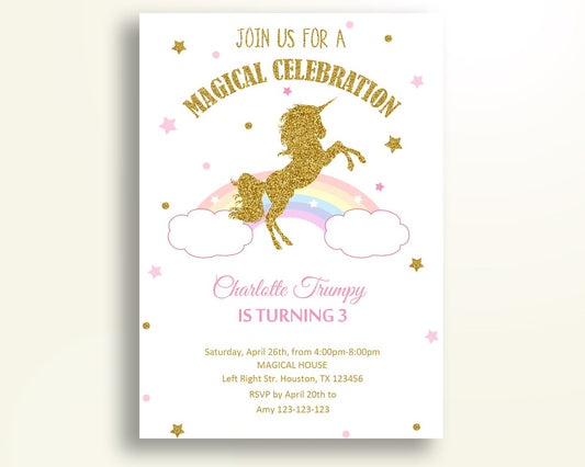 Unicorn Birthday Invitation Unicorn Birthday Party Invitation Unicorn Birthday Party Unicorn Invitation Girl unicorn magical ZCHR5 - Digital Product