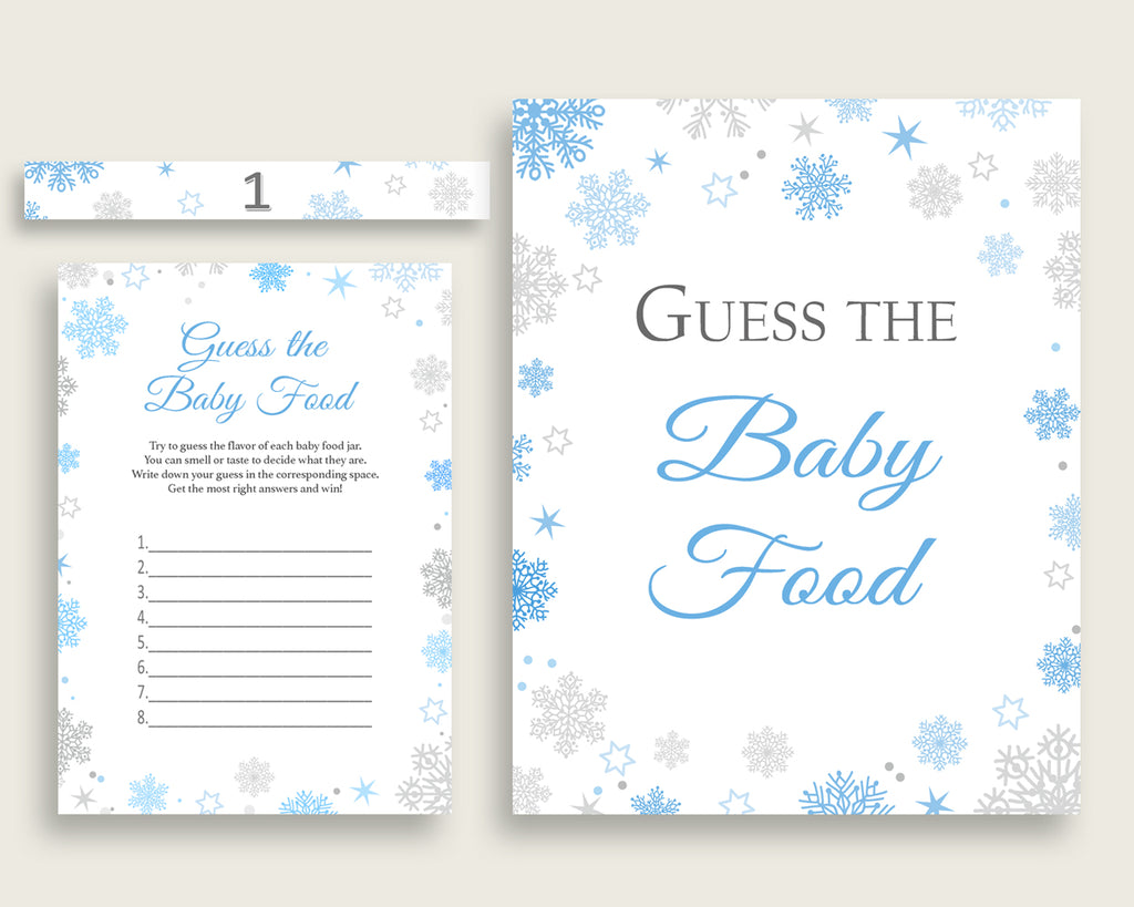 Baby Food Guessing Baby Shower Baby Food Guessing Snowflake Baby Shower Baby Food Guessing Blue Gray Baby Shower Snowflake Baby Food NL77H