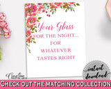 Your Glass For The Night Bridal Shower Your Glass For The Night Spring Flowers Bridal Shower Your Glass For The Night Bridal Shower UY5IG - Digital Product