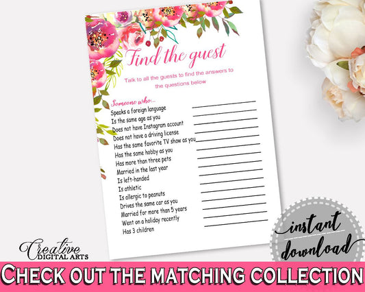 Find The Guest Bridal Shower Find The Guest Spring Flowers Bridal Shower Find The Guest Bridal Shower Spring Flowers Find The Guest UY5IG - Digital Product