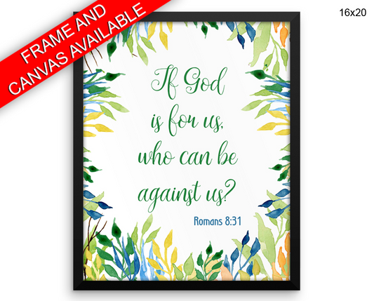 Scripture Romans Print, Beautiful Wall Art with Frame and Canvas options available Christian Decor