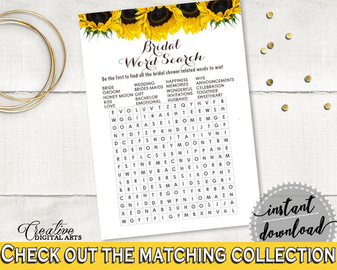 Word Search Bridal Shower Word Search Sunflower Bridal Shower Word Search Bridal Shower Sunflower Word Search Yellow White pdf jpg SSNP1 - Digital Product