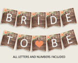 Banner Bridal Shower Banner Rustic Bridal Shower Banner Bridal Shower Flowers Banner Brown Beige digital print pdf jpg party theme SC4GE