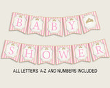Royal Princess Baby Shower Banner All Letters, Birthday Party Banner Printable A-Z, Pink Gold Banner Decoration Letters Girl, rp002