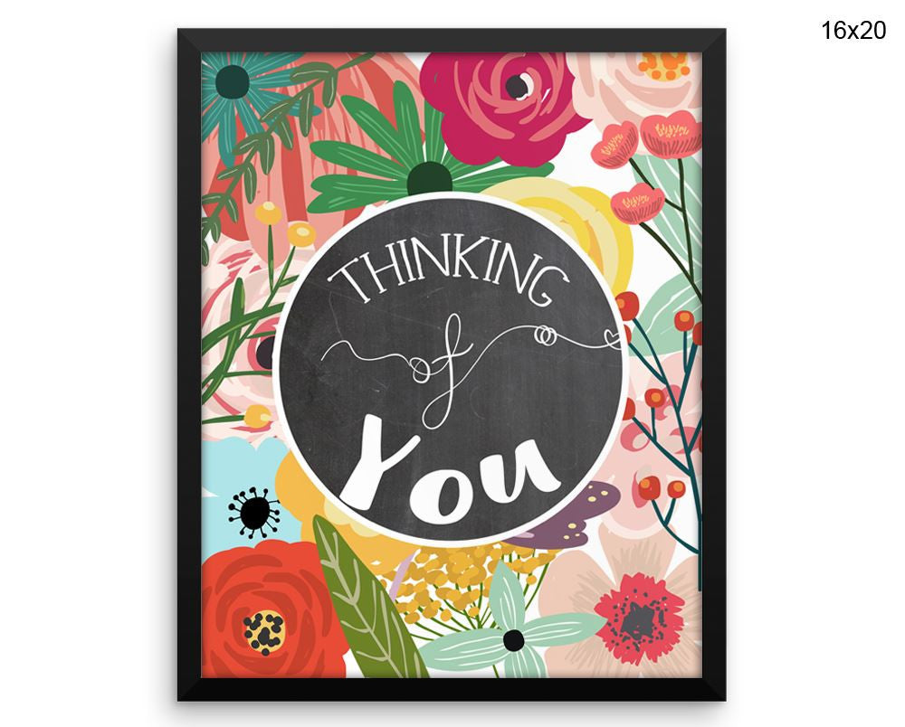 Thinking Of You Print, Beautiful Wall Art with Frame and Canvas options available  Decor