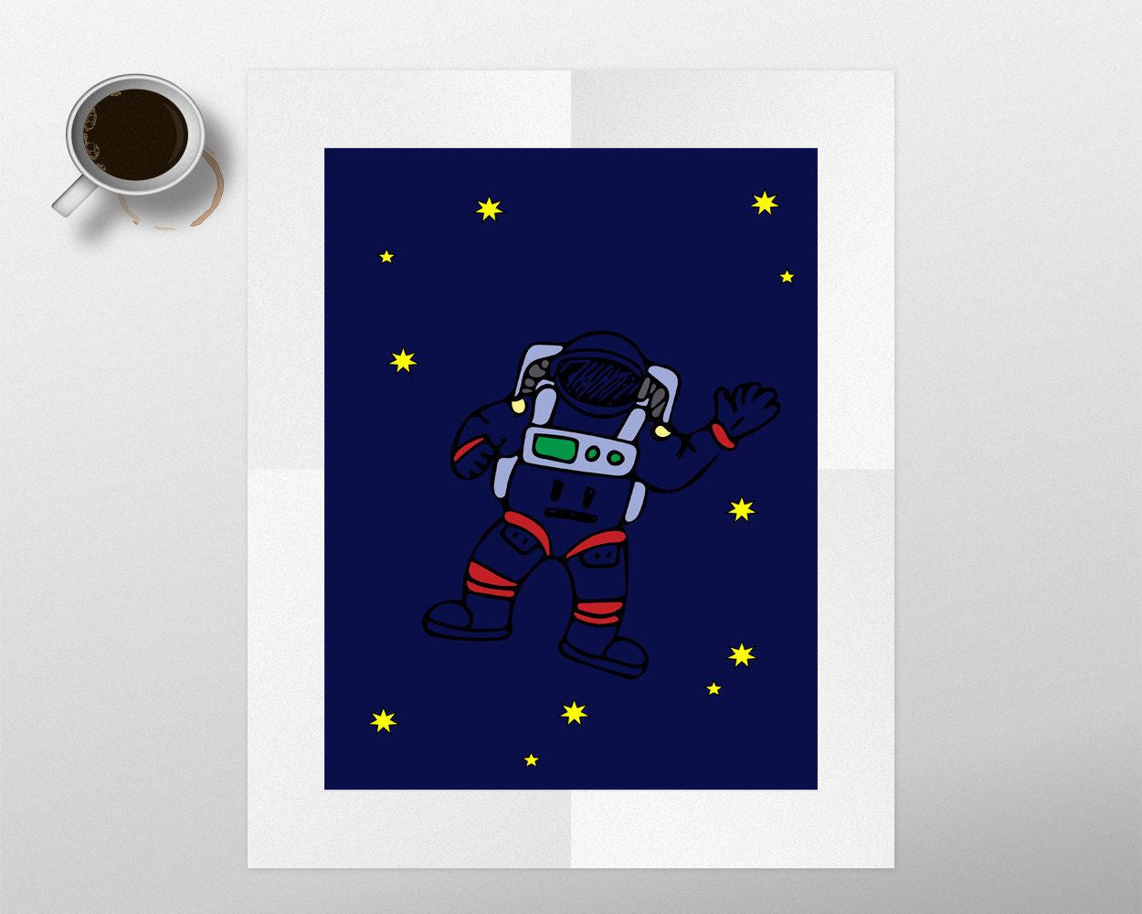 Wall Art Astronaut Digital Print Astronaut Poster Art Astronaut Wall Art Print Astronaut Nursery Art Astronaut Nursery Print Astronaut Wall - Digital Download